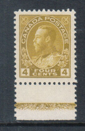 Canada #110 NH Mint Lathework D Inverted **With Certificate**