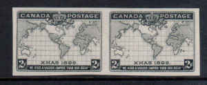 Canada #86v XF Mint Imperforate Pair In Black