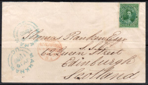Canada #9a VF Used On Cover To Scotland **With Certificate**