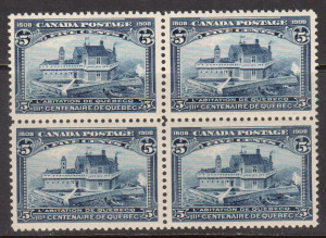 Canada #99 VF+/NH Block **With Certificate**
