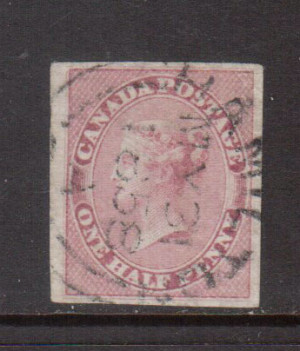 Canada #8 XF Used With Superb May 31 1858 S.O.N. CDS Cancel **With Cert.**