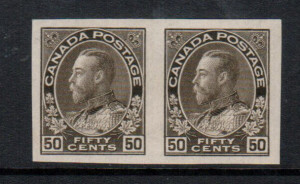 Canada #120b XF/NH Imperforate Pair **With Certificate**