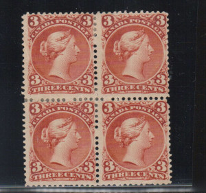 Canada #25 Mint Rare Block **With Certificate**