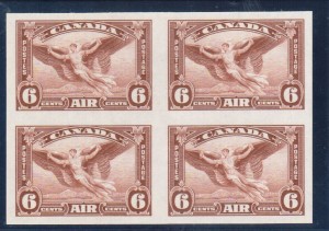 Canada #C5b XF/NH Imperforate Block Of Four