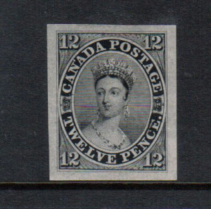Canada #3TC XF Scar Die Proof In Black On India Paper **With Cert.**