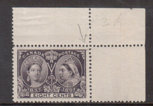 Canada #56 Mint Superb Never Hinged Variety **With Certificate**