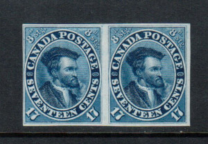 Canada #19b VF Mint Imperf Pair **With Certificate**