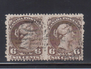 Canada #27b Used Watermarked Pair **With Certificate**