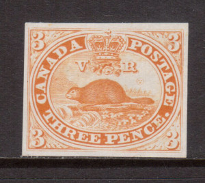 Canada #1TCvi XF Plate Proof In Orange Yellow On India Paper