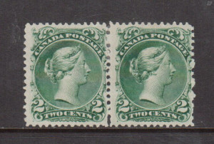 Canada #24iv Mint Rare Pair **With Certificate**