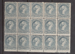 Canada #30viii NH Mint Block Of 15 **With Certificate**