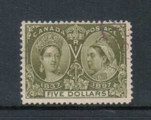 Canada #65 Used With Neat Magenta Cancel **With Certificate**