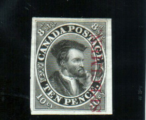 Canada #7Tci XF Plate Proof In Black **With Certificate**